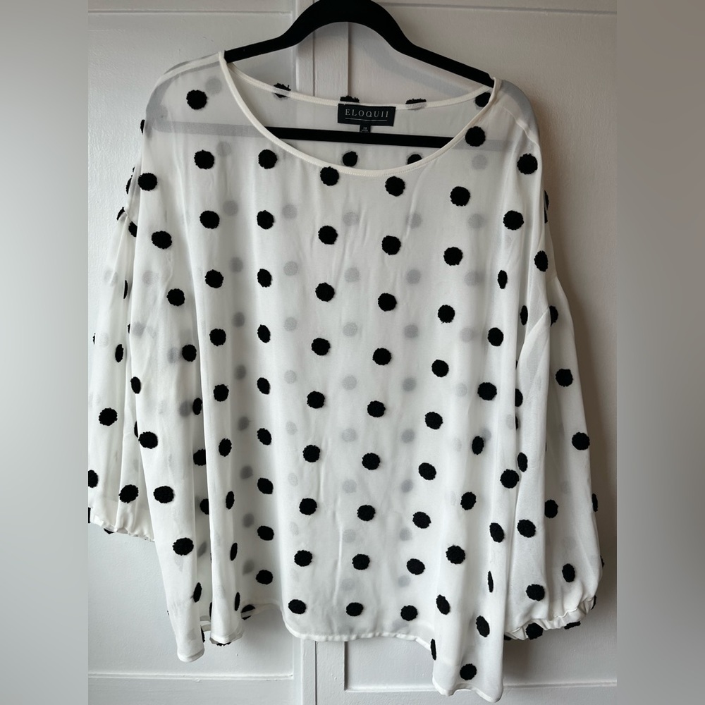 Sheer polka dot blouse